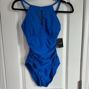Ellen Tracy Vibrant Blue One-Piece Swimsuit